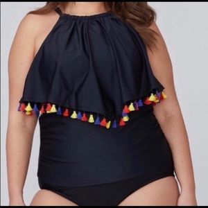 Cacique Black Festive Swim Top